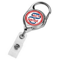 Chrome Carabiner Badge Reel w/ Belt Clip (Label)